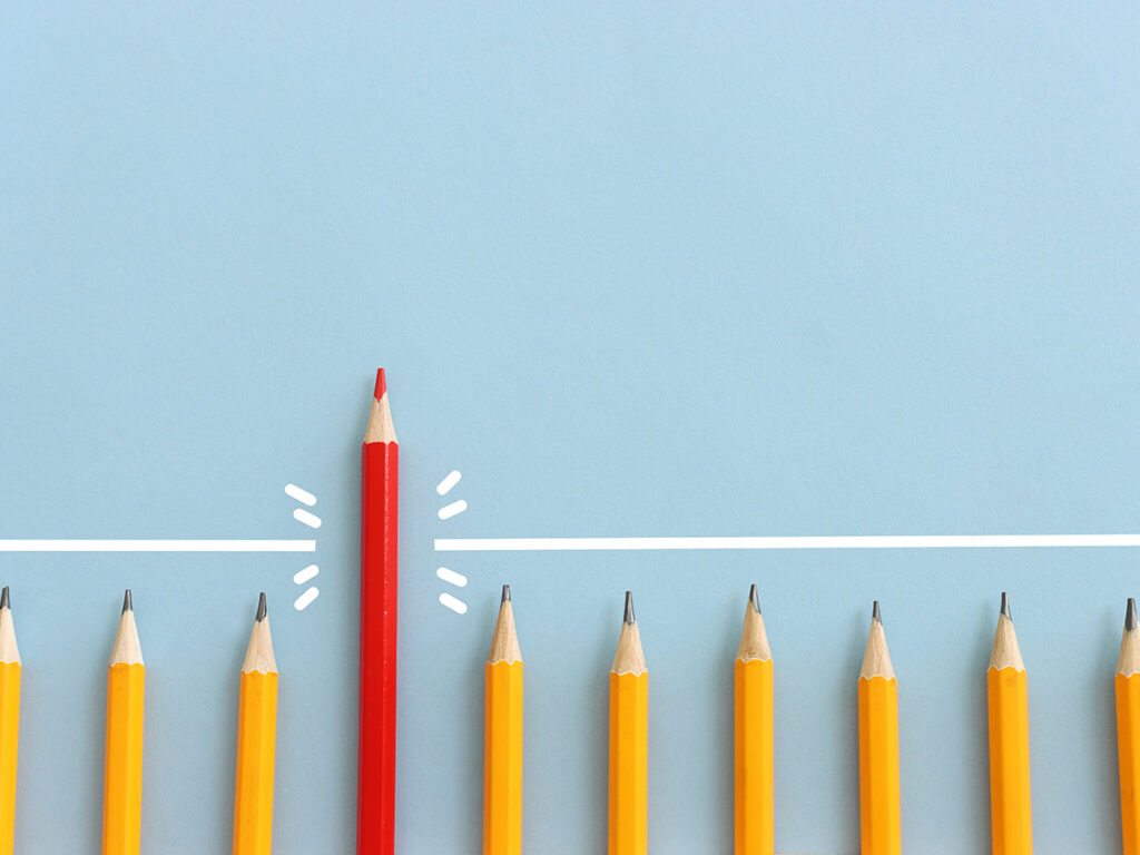 image of Pencil overcoming barrier obstacle