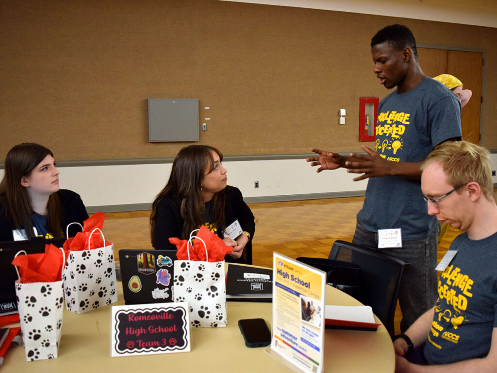 Romeoville discussing their project at the 2026 Innovation Challenge